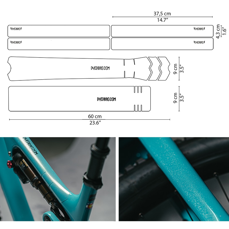 DYEDBRO - Protezione telaio CLEAR GLITTER